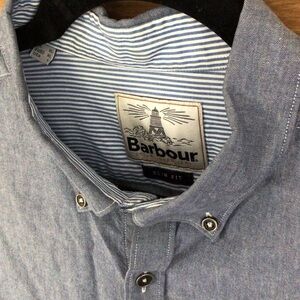 Barbour Men's Gray Fitted Button Down Shirt L Slim NWOT